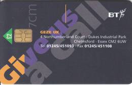 United Kingdom, BCP-072 / PRO-309, Geze UK “Give Us A Call”, Mint, 2 Scans. - BT Promotionnelles