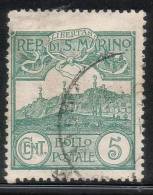 San Marino - 1903 - Cifra O Veduta - Sass. 35 (o) - Oblitérés