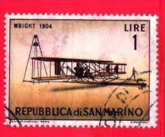 SAN MARINO - 1962 - Usato - Storia Dell´aeroplano - 1 L. • Fratelli Wright, 1904 - Used Stamps