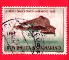 SAN MARINO - 1962 - Usato - Storia Dell´aeroplano - 3 L. • Bonnet-Labranche, 1908 - Gebruikt