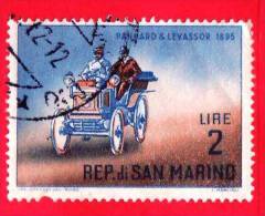 SAN MARINO - 1962 - Usato - Storia Dell´automobile - 2 L. • Panhard Del 1895 - Oblitérés