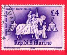 SAN MARINO - 1963 - Usato - Giostre E Tornei - 4 L. • Offerta Delle Armi - Oblitérés