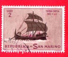 SAN MARINO - 1963 - Usato - Navi - 2 L. • Triera Greca - Oblitérés