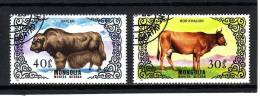 Mongolie YV 1343/4 O 1985 Boeuf Yack - Vaches