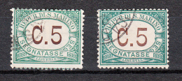 San Marino - Segnatasse - 1897-1919 - Sass. 1 (o) (2 Valori) - Timbres-taxe