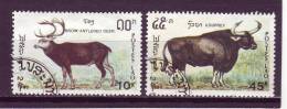 Mongolie YV981; 984 O 1990 Cerf Gaur - Animalez De Caza