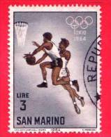 SAN MARINO - 1964 - Usato - Olimpiadi Di Tokio - 3 L. • Pallacanestro - Gebruikt