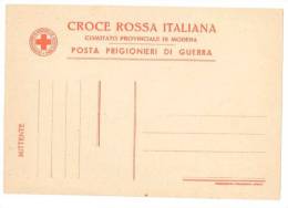 5657 PRIGIONIERI GUERRA CROCE ROSSA ITALIANA MODENA NON VIAGGIATA - Croix-Rouge