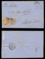 Spanien Spain 1867 Cover CADIZ To BUENOS AIRES ARGENTINA - Covers & Documents