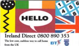 United Kingdom - BT & Telecom Eireann, Hello / Ireland Direct, Chargecard, Used - To Identify