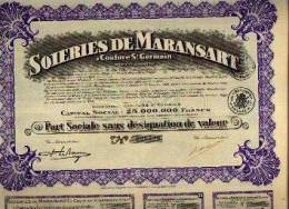 COUTURE SAINT GERMAIN) « Soiries De MARANSART » - Part Sociale (1928) - Textiel