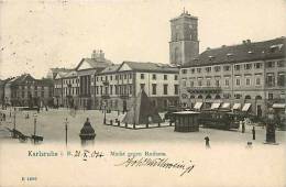 Avr13 391 : Karlsruhe I. B.  -  Markt Gegen Rathaus - Karlsruhe