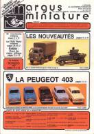 ARGUS De La MINIATURE N° 95 - Excellent état - La PEUGEOT 403 - Catalogi