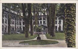 New York Saratoga Springs United States Hotel Interior Court 1914 Curteich - Saratoga Springs