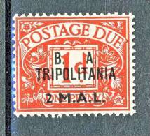 Tripolitania Occupazione Inglese 1950 Tasse GB Soprastampato  B.A. TRIPOLITANIA, N. 7 M 2 Su P 1 Rosso MNH  Cat. € 7,50 - Tripolitania