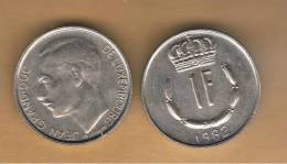 LUXEMBURGO -  1 Franc 1982  KM55 - Luxemburgo