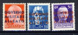 Occupazione Alleata Napoli 1943 SS 2 N. 10 - 12 MNH - Anglo-american Occ.: Naples