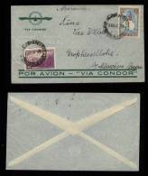 Argentina Argentinien 1937 CONDOR Airmail Cover GROSSHESSELLOHE BAVARIA With Letter Inside - Brieven En Documenten