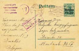 870/20 - Entier Germania BRUSSEL 1915 Vers Camp De Prisonniers à HOLZMINDEN - Censure Du Camp - Kriegsgefangenschaft