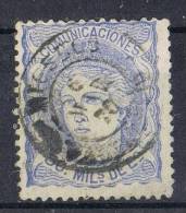 Sello 50 Mils Alegoria 1870, Fechador RIOSECO (Valladolid), Num 107 º - Gebraucht