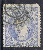 Sello 50 Mils Alegoria 1870, Fechador ELCHE (alicante),  Num 107 º - Used Stamps
