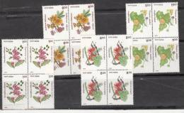 INDIA 1993 Indian Flowering Trees, 4 Values, Complete Set, Blocks Of 4 , MNH(**) - Ongebruikt