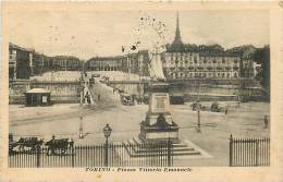 TORINO. PIAZZA VITTORIO EMANUELE AGLI INIZI DEL '900. CARTOLINA DEL 1911 - Lugares Y Plazas