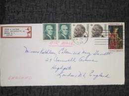 USA 1968 AIRMAIL TO UK COVER - Storia Postale