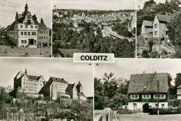 AK Colditz DDR Kreis Grimma Rathaus Schloß Jugendherberge Tiergartentor GDR Deutschland GERMANY - Colditz