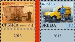 2013 X EUROPA CEPT SRBIJA SERBIA POSTFAHRZEUGE POSTAL VEHICLES  MNH - Trucks