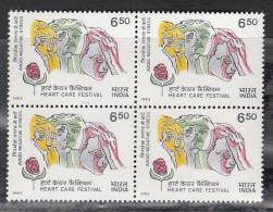 INDIA, 1993, Heart Care Festival, New Delhi, Block Of 4, MNH, (**) - Nuovi