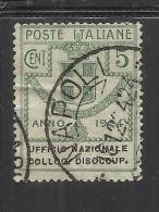 ITALY KINGDOM ITALIA REGNO 1924 PARASTATALI UFFICIO NAZIONALE COLLOCAZIONE DISOCCUPATI CENT. 5 USED - Portofreiheit