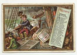 LIEBIG Chromo  - Voyage Autour Du Monde En 12 Mois  (calendar - Calendrier Février 1888) - 2 -  La Traversée - Liebig