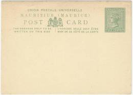 Mauritius 1890 Postal Stationery Card - Mauritius (...-1967)