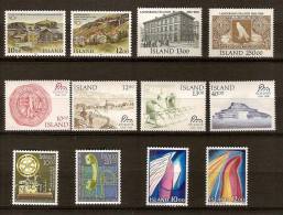 Islande Ijsland Island 1986 Yvertn° Entre 603-615 *** MNH Cote 25,25 Euro - Ongebruikt