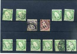 - IRLANDE 1922/24 . SUITE DE TIMBRES GLAIVE OBLITERES . - Usati