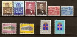 Islande Ijsland Iceland 1969 Yvertn° Entre 377 Et 386 *** MNH Cote 22 Euro - Neufs