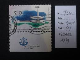 ISRAEL  ( O )  De  1979   "   Journée Du Souvenir - Marine à Ashdod   "   N° 734      1 Val . - Usati (con Tab)