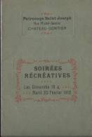 Patronage Saint-Joseph De Chateau-Gontier/Soirées Récréatives/ 1912   PROG49 - Programmes