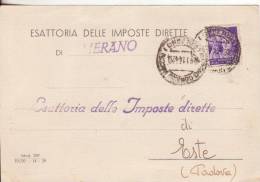 15*-R.S.I.-Cartolina Intestata Esattoria Imposte Di Merano-affrancata 50c.Monumenti-15.1.44 X Este-Padova - Marcophilia