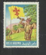 EMIRATI ARABI UNITI - UNITED ARAB EMIRATES RAS AL KHAIMA 1967 SCOUT SCOUTISM EMBLEM SCOUTISMO EMBLEMA MNH - Ras Al-Khaimah