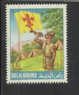 EMIRATI ARABI UNITI - UNITED ARAB EMIRATES RAS AL KHAIMA 1967 SCOUT SCOUTISM EMBLEM SCOUTISMO EMBLEMA MNH - Ras Al-Khaima