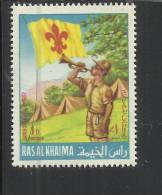 EMIRATI ARABI UNITI - UNITED ARAB EMIRATES RAS AL KHAIMA 1967 SCOUT SCOUTISM EMBLEM SCOUTISMO EMBLEMA MNH - Ras Al-Khaimah