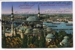 - Constantinople - Mosquée Suleymanié Et La Corne D'or - écrite, 1920, Voyagé Dans Enveloppe, Bon état, Scans. - Turquie