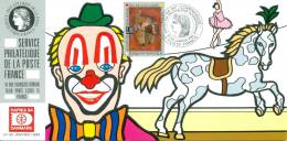 113 Carte Officielle Exposition Internationale Exhibition Danmark 1994 FDC Cirque Zirkus Circus Clown Horse Pferd Cheval - Pferde