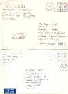 1998 2 Briefe Freistempel China In Schweiz - Cartas & Documentos