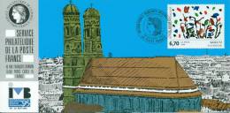 130 Carte Officielle Exposition Internationale Exhibition München 1995 FDC Baselitz Tableau Münchner Dom Kirche Church - Autres & Non Classés