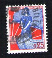 FRANCE Oblitération Ronde Used Stamp Marianne à La Nef 1960 Y&T 1234 - 1959-1960 Marianne (am Bug)