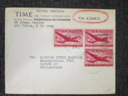 USA 1948 AIRMAIL TIME MAGAZINE COVER TO SWITZERLAND - Alderney