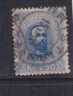 NORVÈGE N° 33 1K50 BLEU OSCAR II ROI DE SUEDE ET DE NORVEGE OBL - Unused Stamps